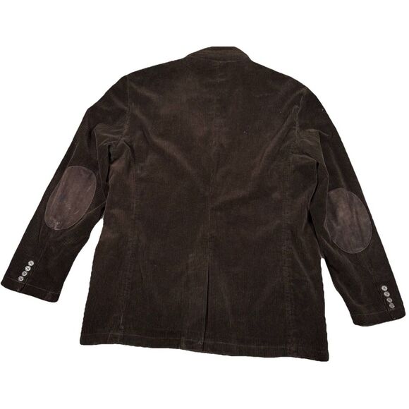 J Crew Blazer Mens XL Chocolate Brown Vintage Cord Sport Coat Elbow Patch - Picture 9 of 16